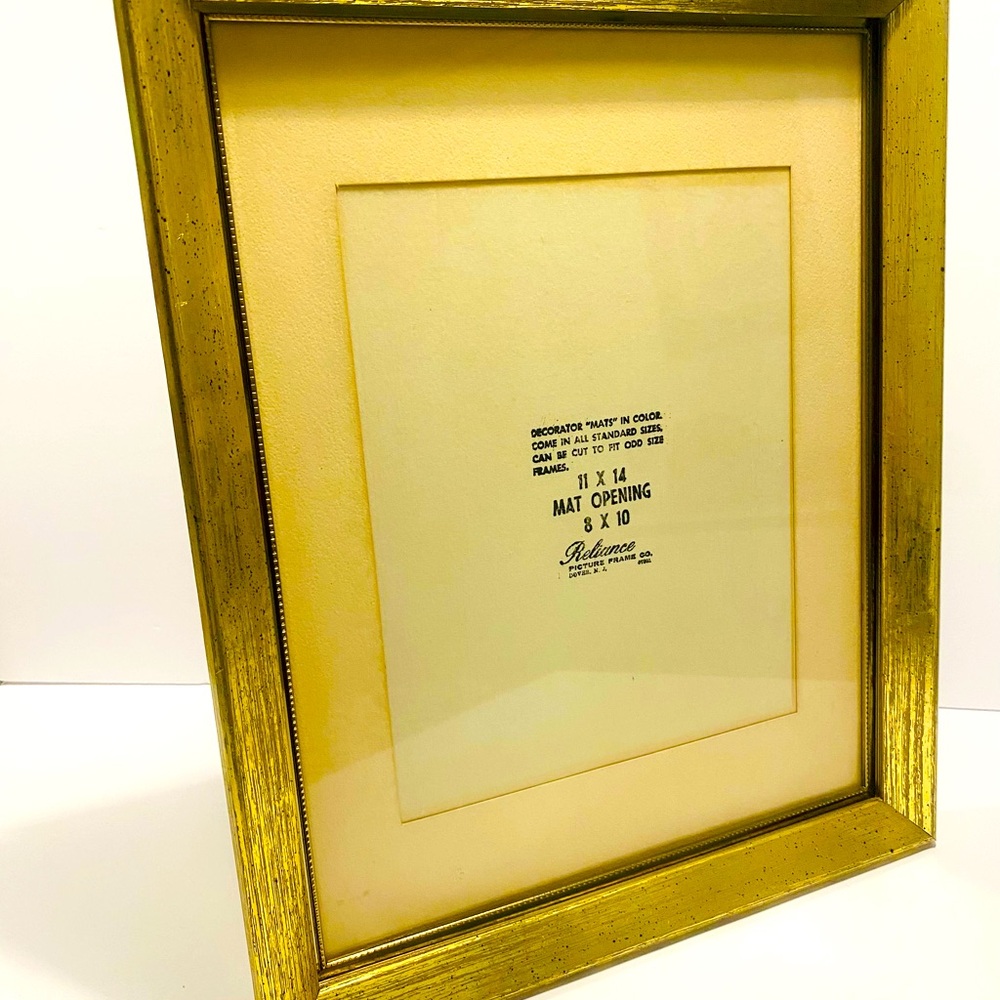 Vintage Reliance Denver Wood & Ornate Brass Large Picture Frame 14”-11”